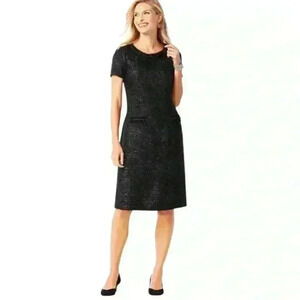 Talbots Black Short Sleeve Dress